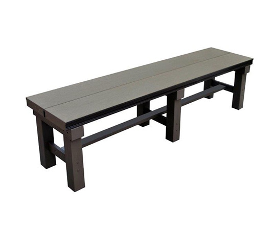 旭興進 雨や水に強い人工木 アルミベンチ T型 アッシュブラウン 150×36cm AKS-25753 1台(ご注文単位1台)【直送品】