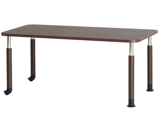 貞苅椅子製作所 メラミンテーブル(抗ウイルスメラミン天板テーブル)長方形 4人掛けワイド ブラウン 脚B(ラチェット昇降脚) TM4-K16590 BR 1台（ご注文単位1台）【直送品】