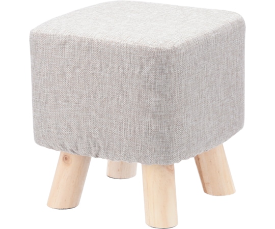 不二貿易 ミニファブリックスツール スクエア ベージュ 16444 1個（ご注文単位1個）【直送品】