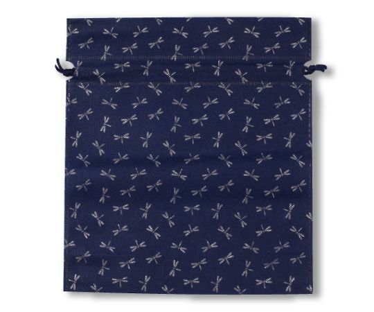 三和 不織布巾着蜻蛉柄ネイビー 1箱(1000枚入) SW2528TONB -NV 1箱(ご注文単位1箱)【直送品】