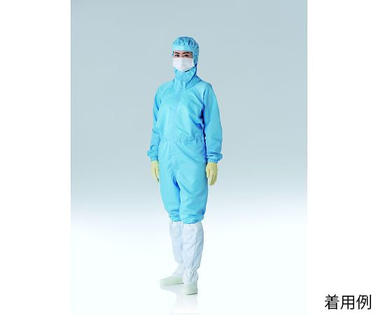 東洋リントフリー クリーンルーム用フード一体ツナギ服(男女兼用) ブルー 5L FD175C-02 5L 1枚 (ご注文単位1枚)【直送品】