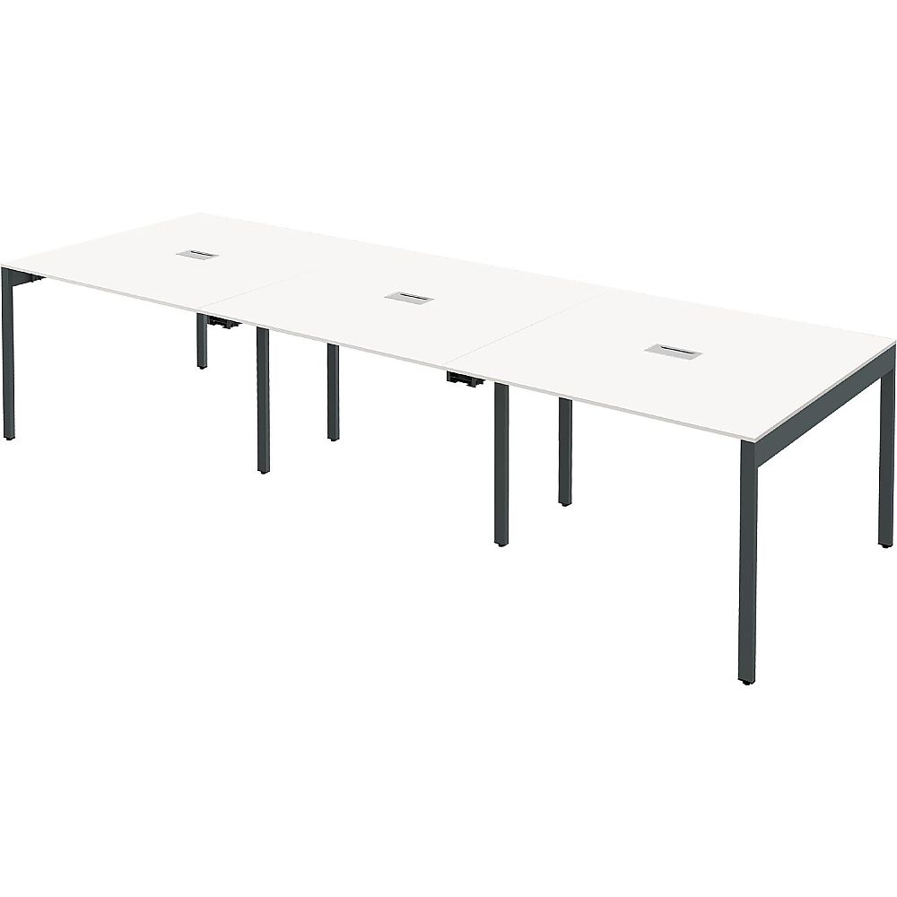 Y2K 配線機能付きスリムフリーアドレスデスク3010 ホワイト 1個(ご注文単位1個)【直送品】