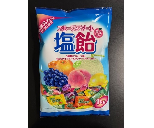 大阪屋製菓 フルーツアソート果汁入り塩飴 1kg×10袋(1箱)  1箱※軽（ご注文単位1箱）【直送品】