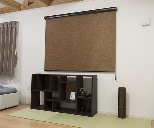 アズワン ロールスクリーン 幅90cm×高さ220cm 天然調ブラウン L3548 1箱(ご注文単位1箱)【直送品】