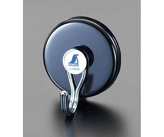 シンワ測定 φ76mm/5.0kg フック(マグネット付/黒) EA762FG-70 1個(ご注文単位1個)【直送品】