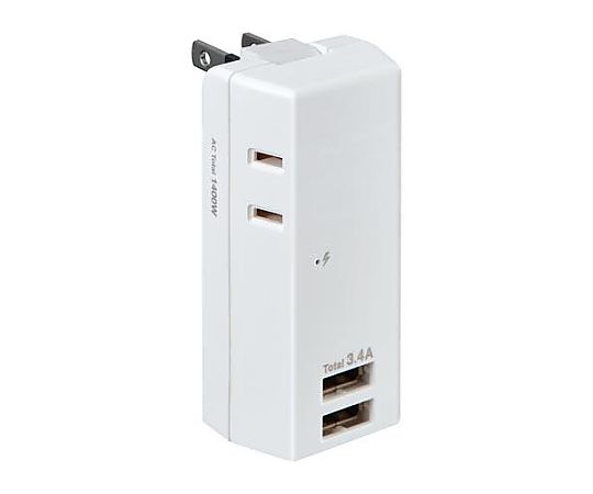 アズワン AC100V/14A タップ(USBポートx2個､コンセント2個 EA940CD-282 1個(ご注文単位1個)【直送品】