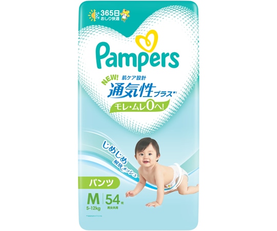 P&G パンパース 通気性プラスパンツ M 1ケース(54枚×4個入)  1ケース（ご注文単位1ケース）【直送品】