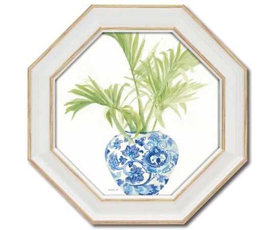 ユーパワー 八角 ミニゲル アートフレーム ダンフイ ナイ｢パーム シノワズリ ホワイト2｣ DN-02556 1個（ご注文単位1個）【直送品】