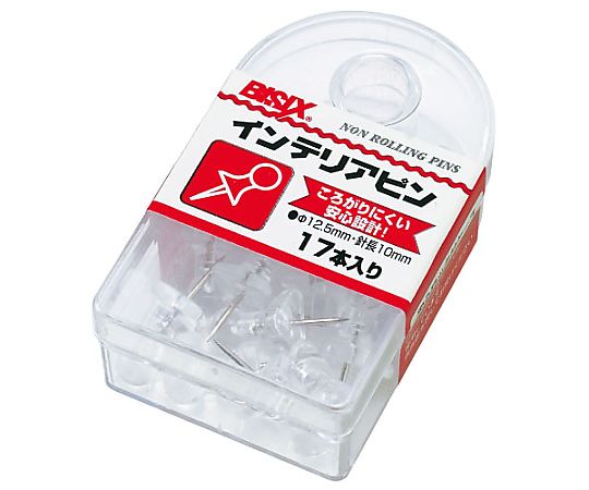 ミツヤ インテリアピン 透明 17本×5箱入 BX1-5-T 1ケース（ご注文単位1ケース）【直送品】