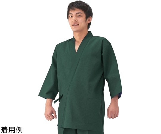 興栄繊商 清涼甚平 上衣 グリーン L KG309 1枚（ご注文単位1枚）【直送品】