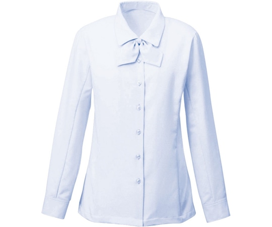カーシーカシマ ENJOY 長袖リボンブラウス Softkarseystretch ブルー 17号 EWB386 1枚（ご注文単位1枚）【直送品】