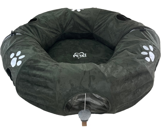 ペットアイ まるでドーナツトンネルベッド カーキ  1個（ご注文単位1個）【直送品】