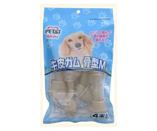 ペットアイ 牛皮ガム 骨型M 4本  1個（ご注文単位1個）【直送品】