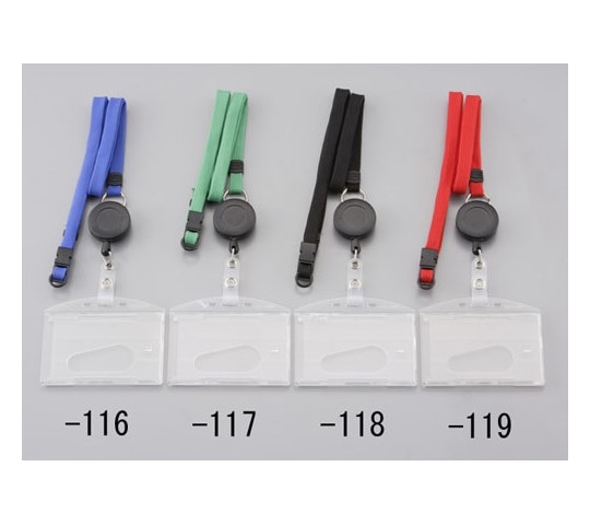 エスコ IDカード用名札(ストラップ付・リール付/黒) EA956VA-118 1個(ご注文単位1個)【直送品】