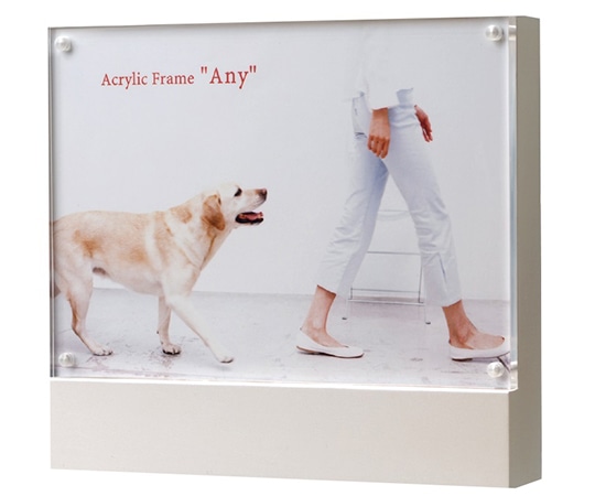 万丈 アクリルフレーム エニー 2L判 パールホワイト AE-2LPW 1個(ご注文単位1個)【直送品】