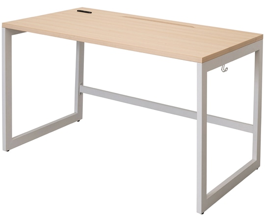 アール・エフ・ヤマカワ リスム デスク W1200×D700 ナチュラル×ホワイト脚 2ヶ口コンセント付き RFFLD-1270NA-WL 1台(ご注文単位1台)【直送品】