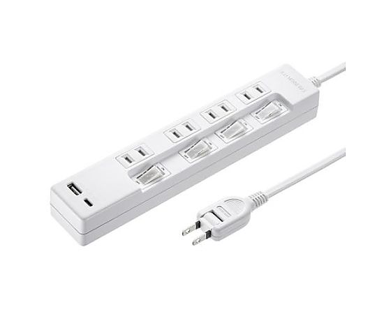 サンワサプライ AC125V/14A タップ(USB充電ポート付/個別スイッチ) EA815GM-241B 1個（ご注文単位1個）【直送品】