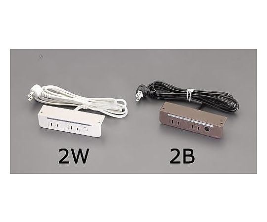 エスコ AC125V/15Ax1.8m コンセント/ネジ止(ブレーカー付/白) EA815HK-2W 1個(ご注文単位1個)【直送品】