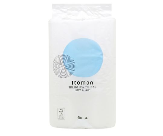 イトマン コアセルフ トイレットペーパー 130mシングル 6ロールパック×8パック入 10130038 1ケース(ご注文単位1ケース)【直送品】