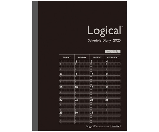 ナカバヤシ ロジカル2025月間ノートBB5ブラック NS-B502-25BD 1冊(ご注文単位1冊)【直送品】
