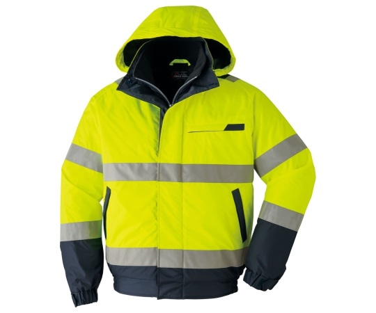 旭蝶繊維 高視認防寒ブルゾン 蛍光イエロー L 78000 1枚(ご注文単位1枚)【直送品】