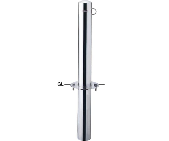 サンポール ピラー 車止め ステンレス フランジ フック付 固定式(埋込450) φ114.3 PA-12UF 1本(ご注文単位1本)【直送品】