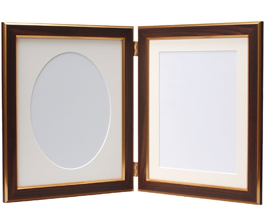 万丈 ダブルフレーム ベーシック 六切判 ブラウン DF-B6BR 1個(ご注文単位1個)【直送品】