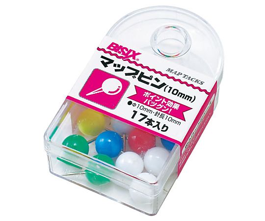 ミツヤ マップピン#10 5色込 17本×5箱入 BX1-7-AS 1ケース（ご注文単位1ケース）【直送品】