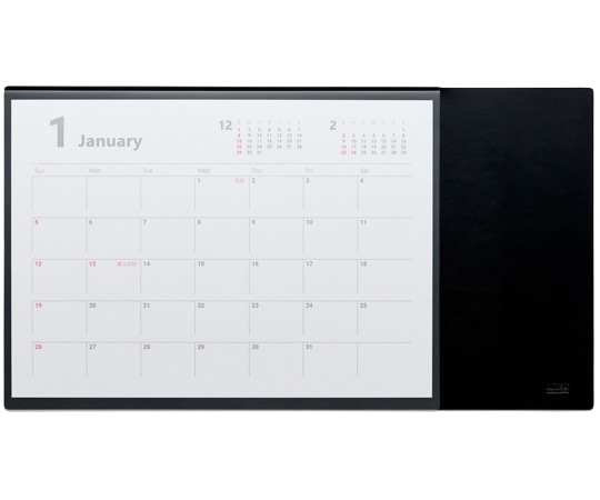 ミワックス カレンダー+デスクマット ブラック  1枚(ご注文単位1枚)【直送品】