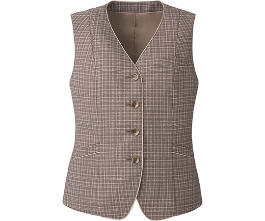 カーシーカシマ ENJOY ベスト NEUTRAL CHECK モカ 9号 EAV825 1枚（ご注文単位1枚）【直送品】