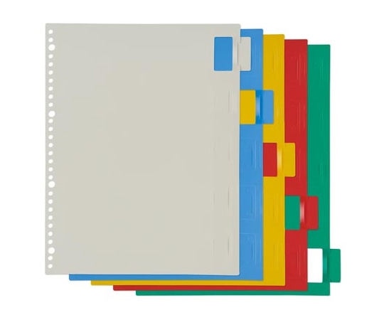 カウネット 見出し位置自在 PP製仕切カード 30穴5山 4386-8056 1組(ご注文単位1組)【直送品】