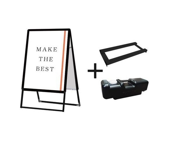 常磐精工 ポスターグリップスタンド看板 屋外用 B2両面ブラック ウエイトアーム・水タンクセット PGSK-B2RB-G-3SET 1個（ご注文単位1個）【直送品】