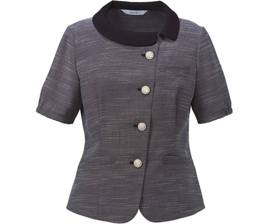 カーシーカシマ ENJOY オーバーブラウス BEAUTY TWEED 830-2 ネイビー 19号 ESA830 1枚（ご注文単位1枚）【直送品】