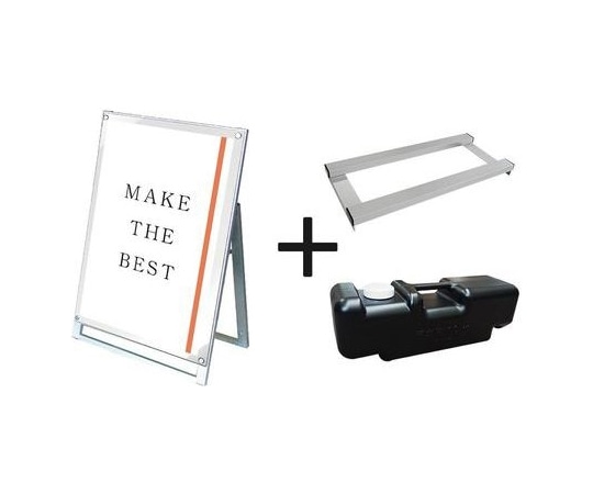 常磐精工 ポスター用スタンド看板マグネジ A1ロウ片面ホワイト ウエイトアーム・水タンクセット PSSKMN-A1LKW-3SET 1個（ご注文単位1個）【直送品】