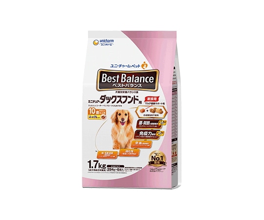 ユニ・チャーム ベストバランス ふっくら仕立て ミニチュアダックス用 10歳以上用 1.7kg  1個（ご注文単位1個）【直送品】