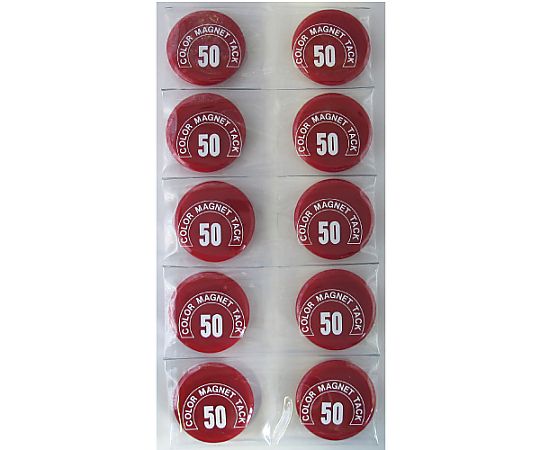 ミツヤ カラーマグネット丸型#50 赤 1個×10箱入 MR-50-RD 1ケース（ご注文単位1ケース）【直送品】