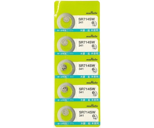 村田製作所 無水銀酸化銀電池 7.9×1.45mm 1シート(5個入) SR714SW 1枚(ご注文単位1枚)【直送品】