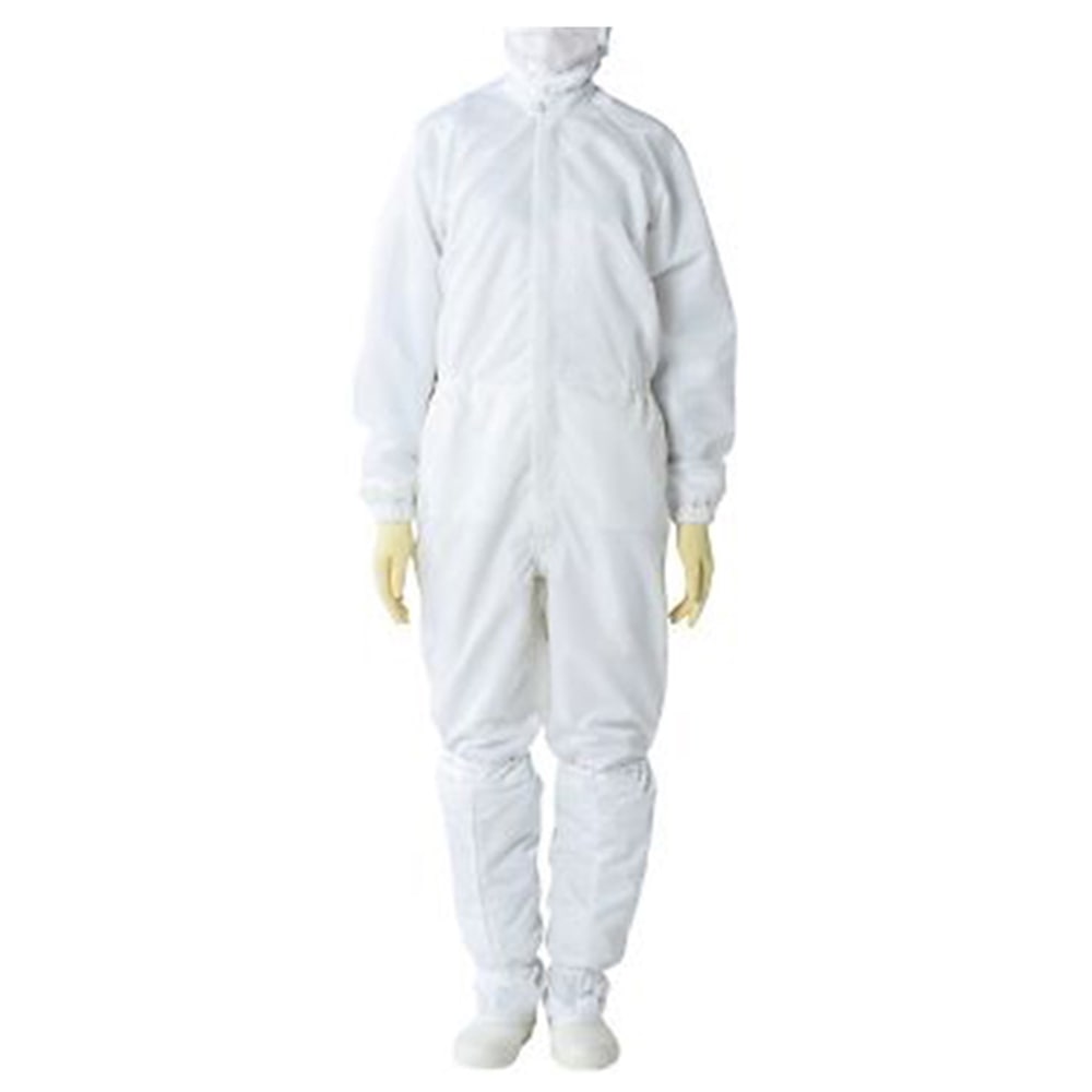 東洋リントフリー オートクレーブ滅菌対応ツナギ服(センターファスナー) 白 5L FP1204-01 5L 1枚 (ご注文単位1枚)【直送品】