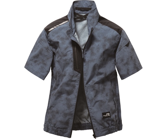 日新被服 半袖ブルゾン サイズ:4L 胸囲(cm):132 着丈(cm):74 TR3351-314-4L ドットブルーグレー 1個(ご注文単位1個)【直送品】