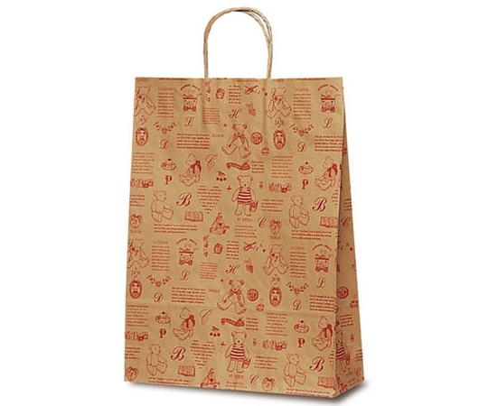 ベルベ 紙袋 自動紐手提袋 Tー8 ベアコレクション(レッド) 200枚 1847 1ケース（ご注文単位1ケース）【直送品】