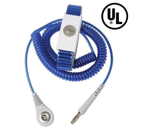 DESCO リストストラップ JEWEL 金属長さ調整機能付き マグネット嵌合 青 コード長さ 1.83m 09198 1セット (ご注文単位1セット)【直送品】