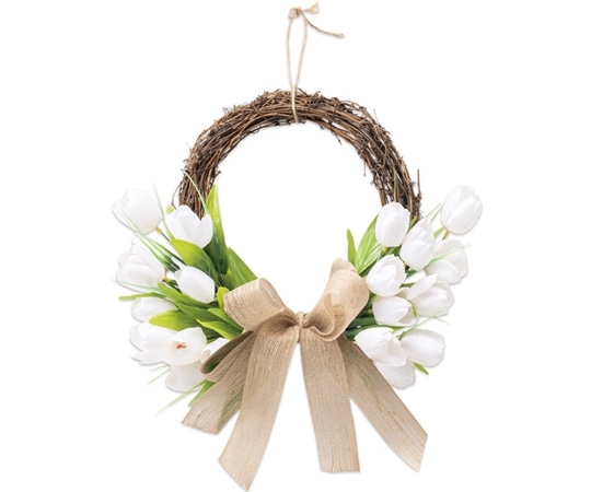 アズワン ホワイトチューリップ おしゃれなリアル造花 40×7×44cm 33-15-6-1 1個(ご注文単位1個)【直送品】