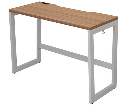 アール・エフ・ヤマカワ リスム デスク W1000×D450 ウォルナット×ホワイト脚 2ヶ口コンセント付き RFFLD-1045DM-WL 1台(ご注文単位1台)【直送品】