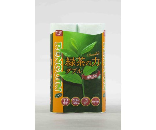 丸富製紙 ティーフラボンペンギン緑茶の力 12RW 35m 1箱(12本×6パック入)  1箱(ご注文単位1箱)【直送品】