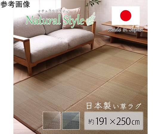 イケヒコ・コーポレーション ラグ 長方形 国産 い草 消臭 抗菌防臭 滑り止め 防炎 市松 ブラック 約191×250cm 1051020033904 1枚（ご注文単位1枚）【直送品】