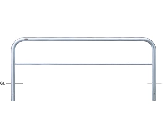 サンポール ステンレス アーチ型車止め(横桟付)固定式 φ60.5(t3.0)×W2000×H800mm AH-7U20-800 1台(ご注文単位1台)【直送品】