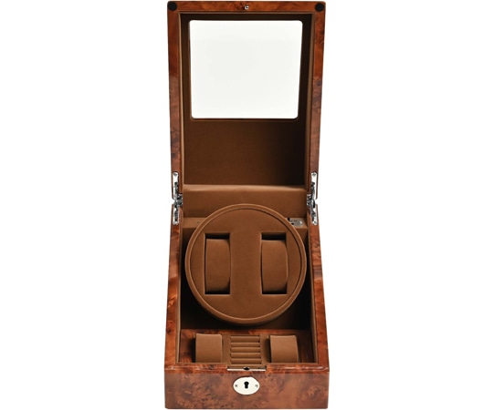 Es'prima 木製2連ワインディングマシーン 濃木目 LU2223001RD 1個（ご注文単位1個）【直送品】