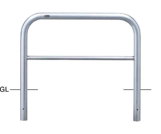 サンポール ステンレス アーチ型車止め(横桟付)固定式 φ60.5(t3.0)×W1000×H650mm AH-7U10-650 1台(ご注文単位1台)【直送品】