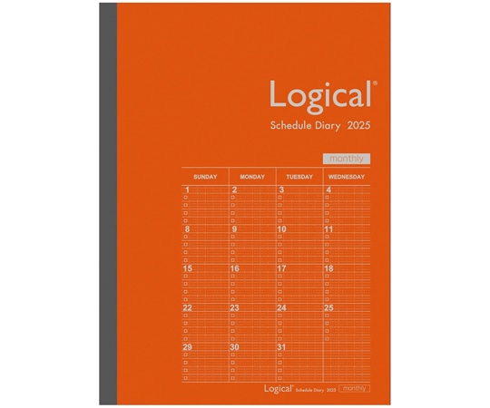 ナカバヤシ ロジカル2025月間ノートBB5オレンジ NS-B502-25BO 1冊(ご注文単位1冊)【直送品】