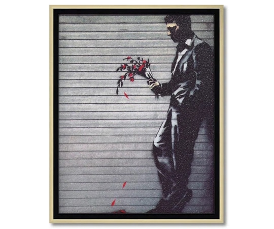 ユーパワー バンクシー｢花を持ってたたずむ男｣ BK-09002 1個（ご注文単位1個）【直送品】